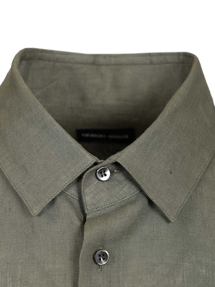 Giorgio Armani Classic Linen Shirt Shirts - Green | 88fcd931ce851d818f8811b43a13f2293ac5db42