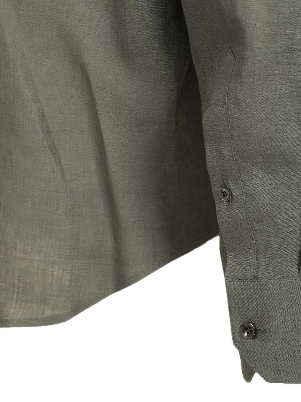 Giorgio Armani Classic Linen Shirt Shirts - Green | 0ec7378c52aefa8d5bb62fde5c8ed3afaa1395c1