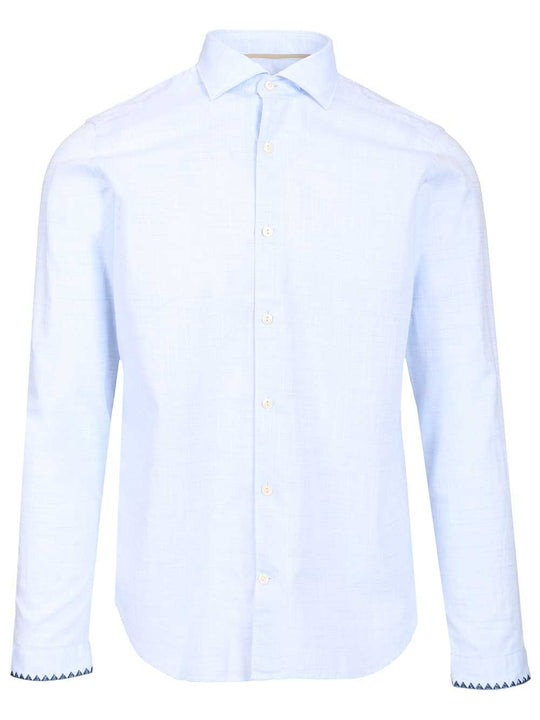 Camicia Ricamo 100 Cotone Shirts Light Blue