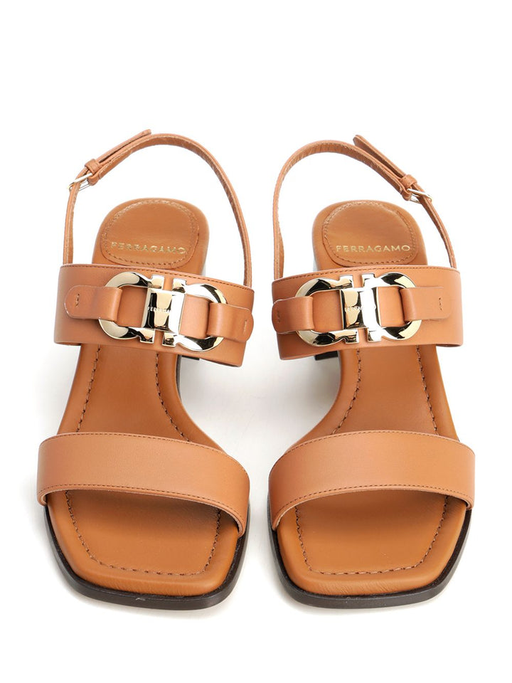 Ferragamo Gancini Ornament Sandal Sandals - Brown | 31c0e18b45a732d75242b0a16e2c126c2a65aa47
