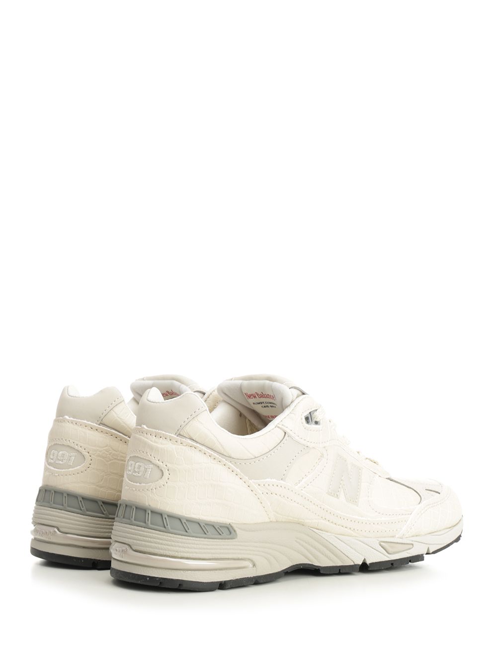 New Balance 991 Sneaker In Crocodile-Print Leather Sneakers - White | 253467f6c8d35b97fdb4e8f6de15aa4af3567815