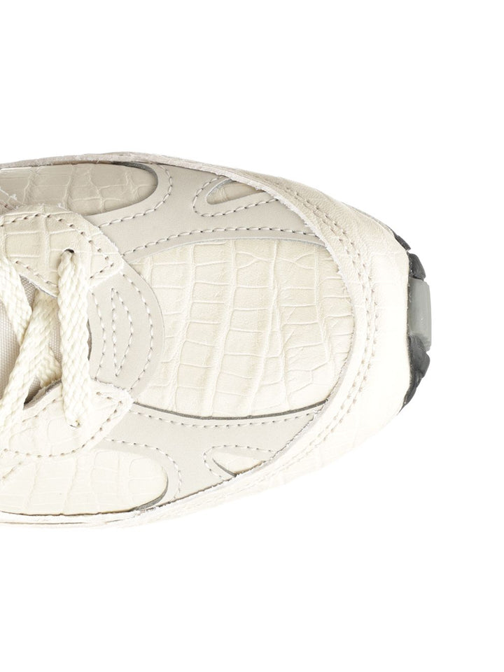 New Balance 991 Sneaker In Crocodile-Print Leather Sneakers - White | e2b77f72c039ffe09f5d1665dc01ef787d491edc