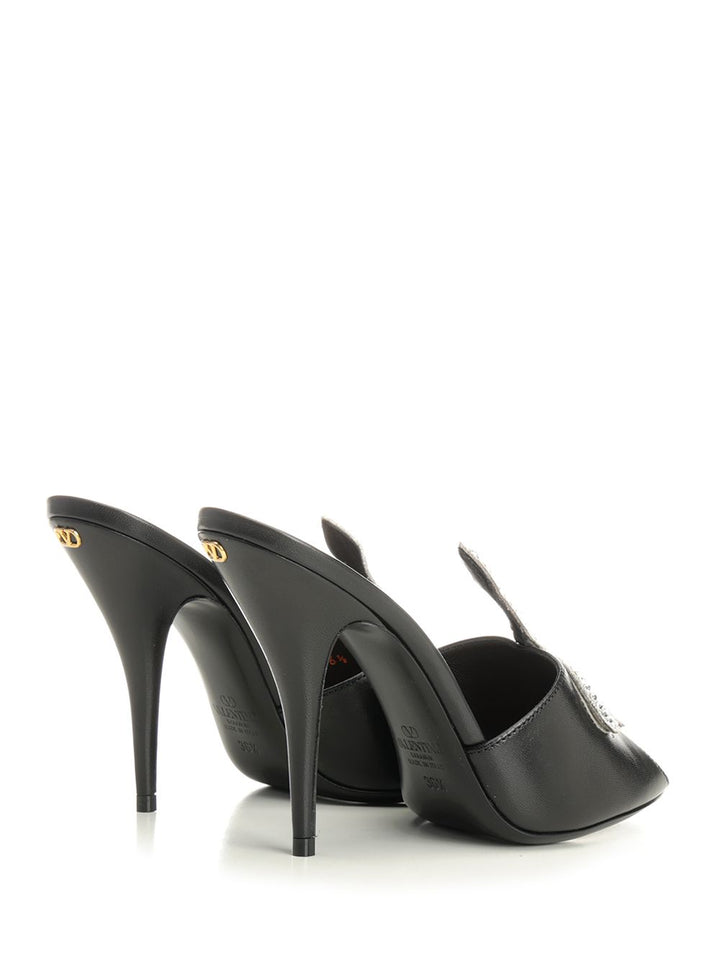 Valentino Garavani Vg Coeur Vipère Slide T.105 Sandals - Black | 0b78d36a02dab841bfe906bb96efda9be5d187bd