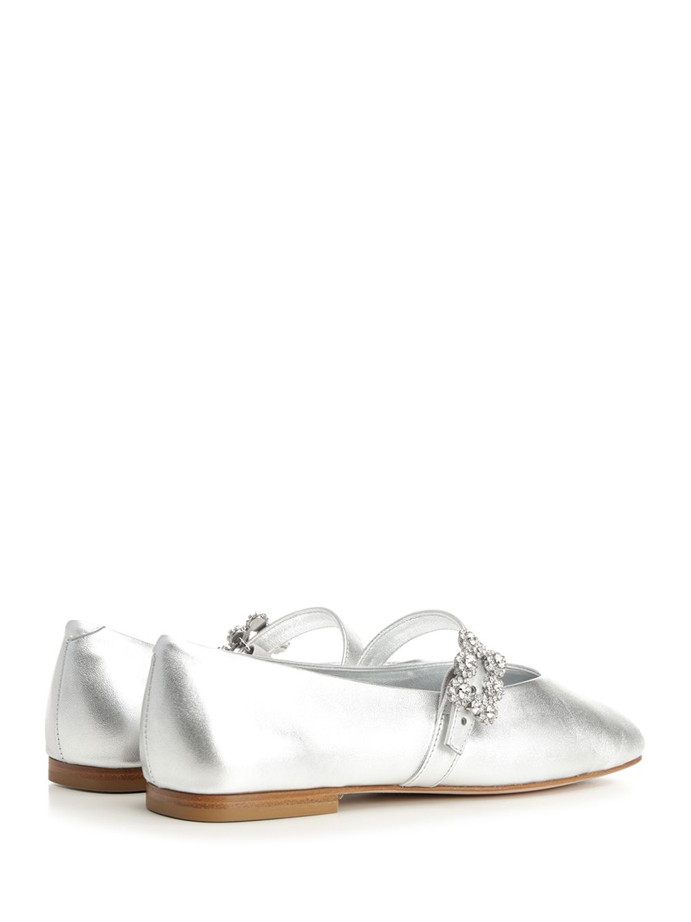 Roger Vivier Efflorescence Leather Strap Ballet Flats Scarpe basse - Silver | 12beca3b1c2584f1f24c321fea2331c922e56229