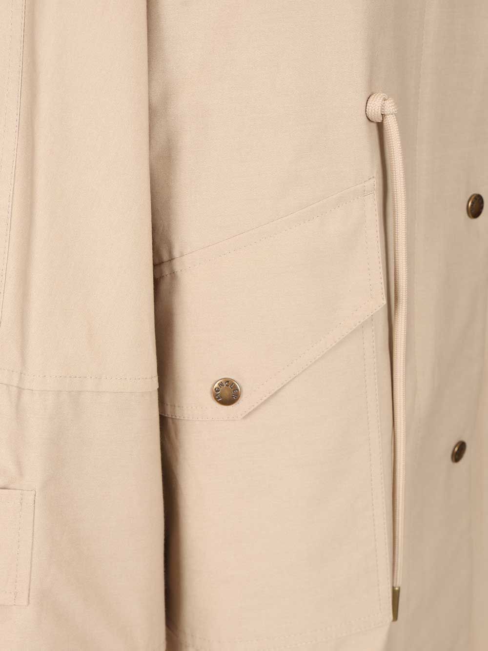 Moncler Brunnera Long Parka Jackets - Beige | 6b02e0537ba42b2e57c65d237e90daa26336ee24