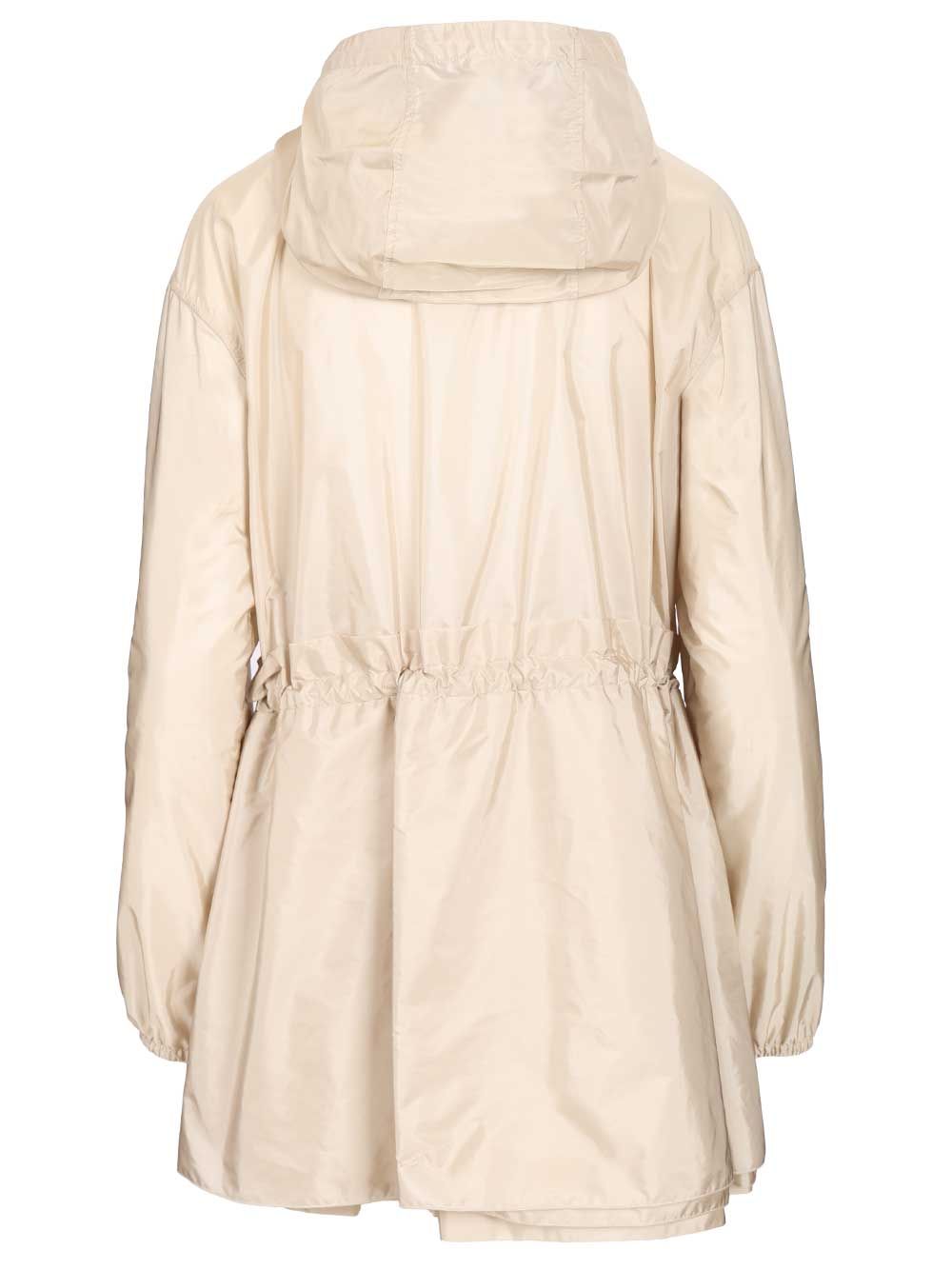 Moncler Weteau Waterproof Jacket With Hood And Ruffles Jackets - White | aba7336b130c539e29921f404fce33658c6aba4d