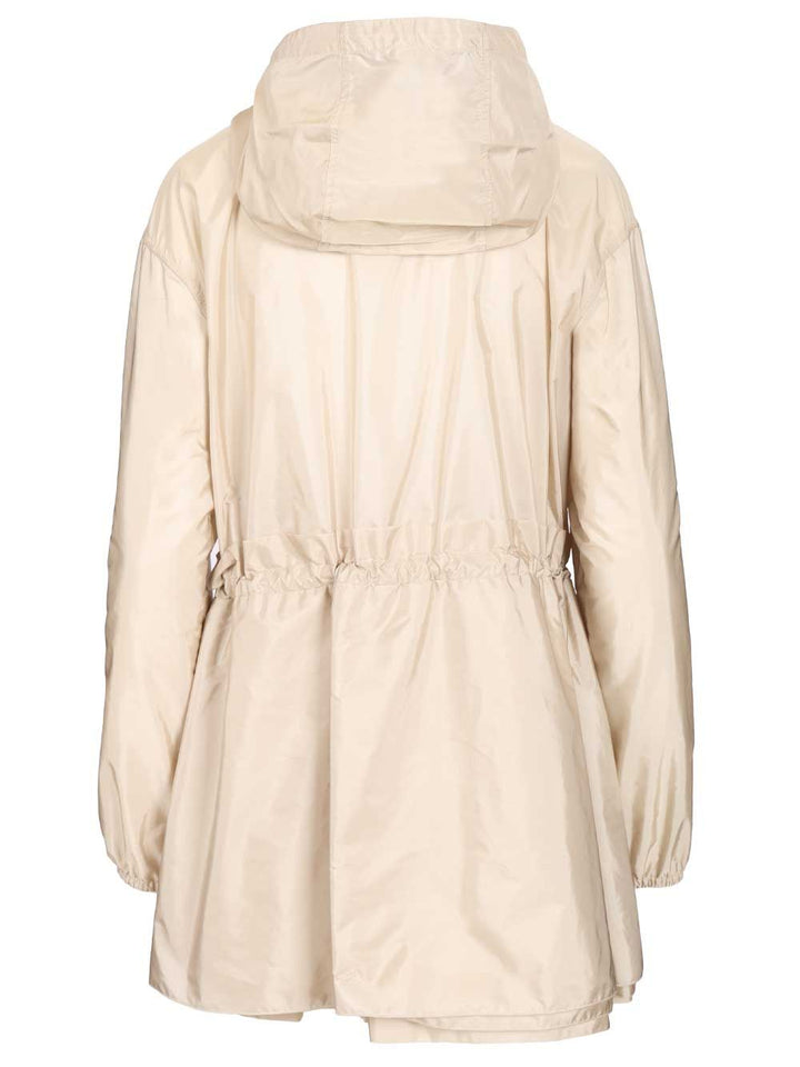 Moncler Weteau Waterproof Jacket With Hood And Ruffles Jackets - White | aba7336b130c539e29921f404fce33658c6aba4d