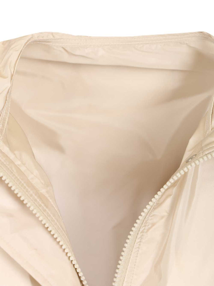 Moncler Weteau Waterproof Jacket With Hood And Ruffles Trench Coats - White | e8a35feb5db7f1ca2a2f3d3d6f21662ebacfb08a