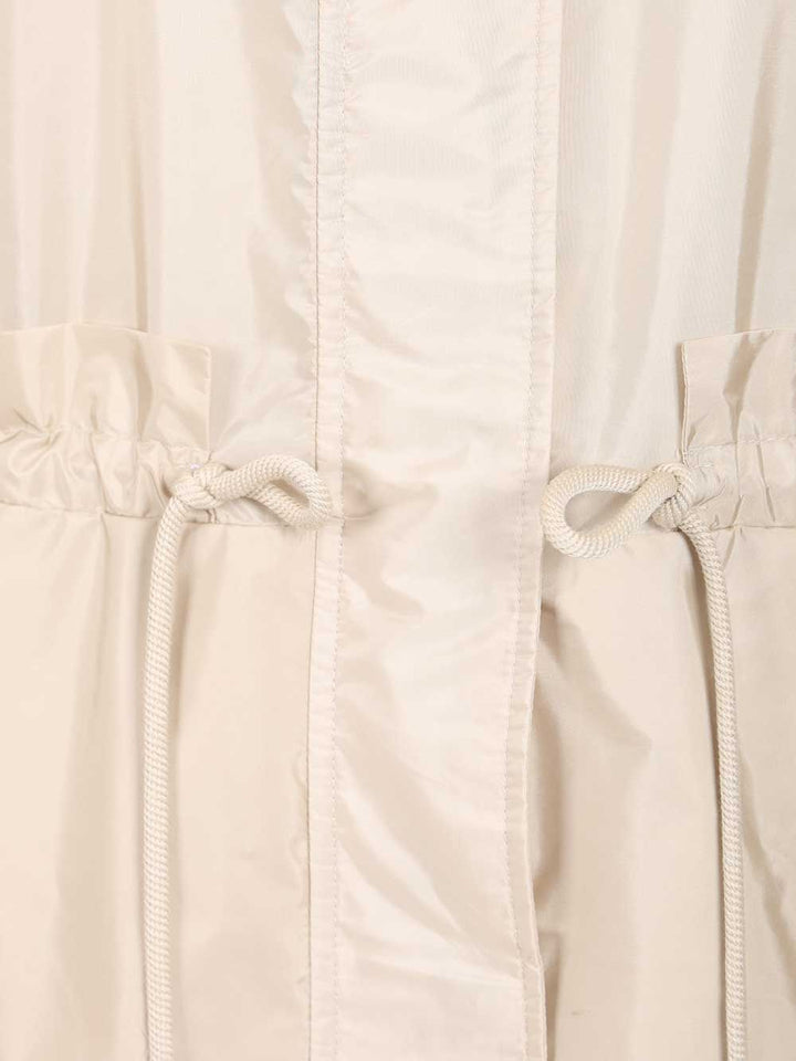 Moncler Weteau Waterproof Jacket With Hood And Ruffles Jackets - White | 299cada977ff04ec805d40d48ea113836395b0ba