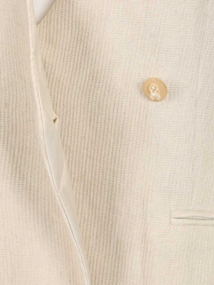Emporio Armani Linen Blend Blazer Jackets - Beige | d311f121459ce0cc2762e3b1baeb1133c046593d