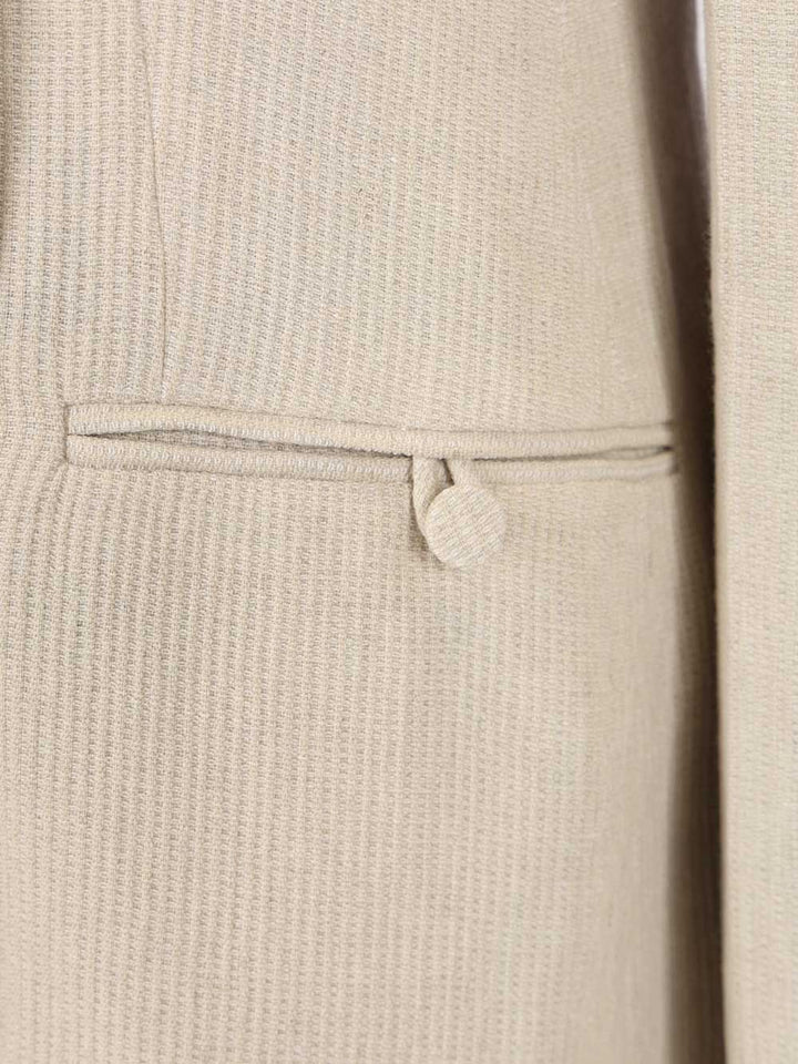 Emporio Armani Linen Blend Blazer Jackets - Beige | e4dd035aed86258ad06e1e509839d1bc3d511fc9