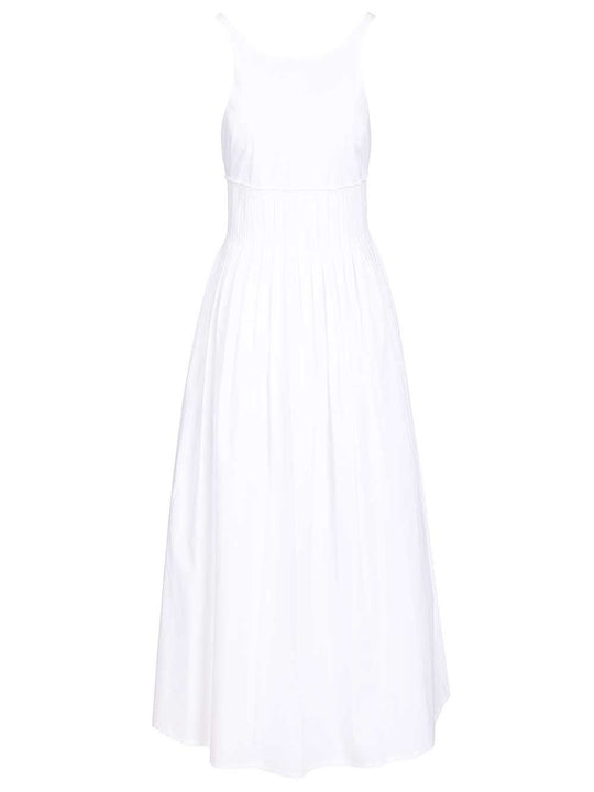Long Poplin Dress Dresses White