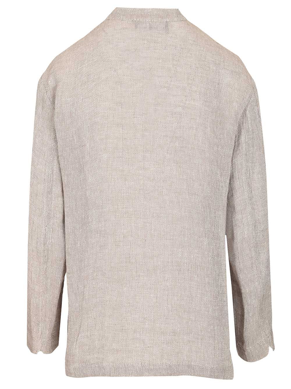 Emporio Armani Linen Gauze Shirt Jacket Jackets - Grey | 82d3747b1b5d843416282554a9b48c8230715ae9