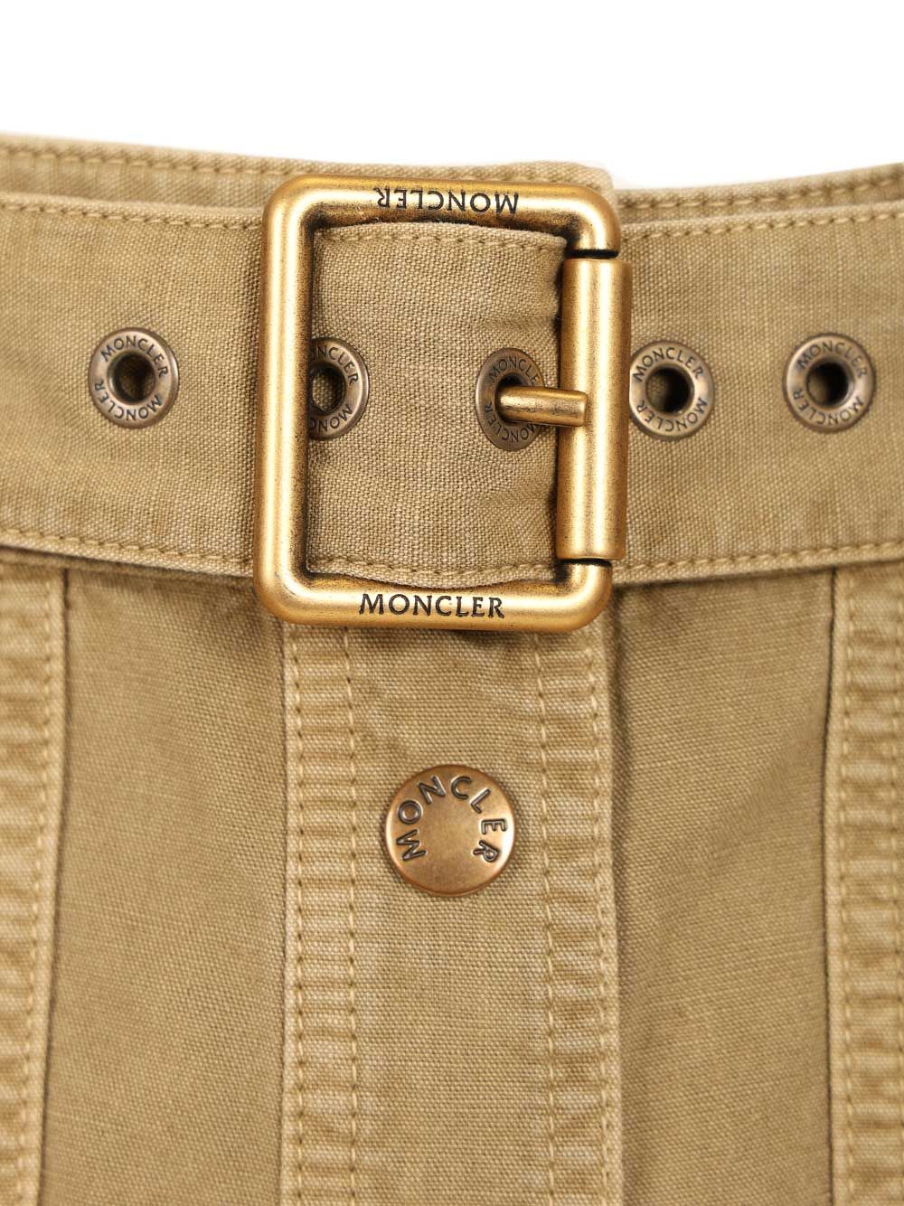 Moncler Cotton Midi Skirt With Belt Skirts - Beige | 0e5871aa7cc77bef99d93a74d5a70e903e9d7d9e