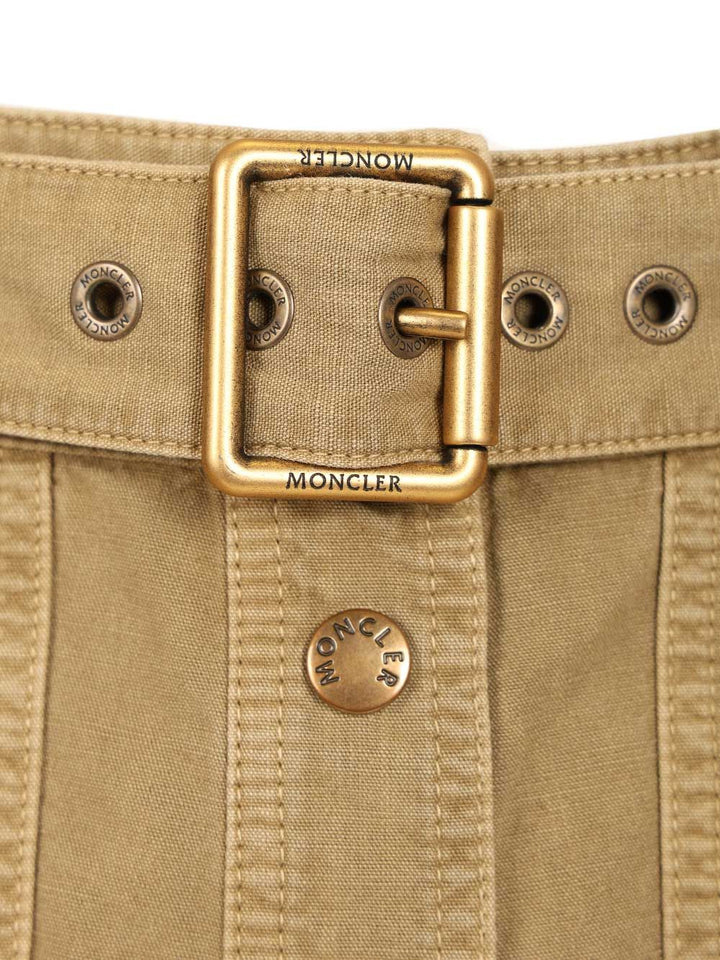 Moncler Cotton Midi Skirt With Belt Skirts - Beige | 0e5871aa7cc77bef99d93a74d5a70e903e9d7d9e
