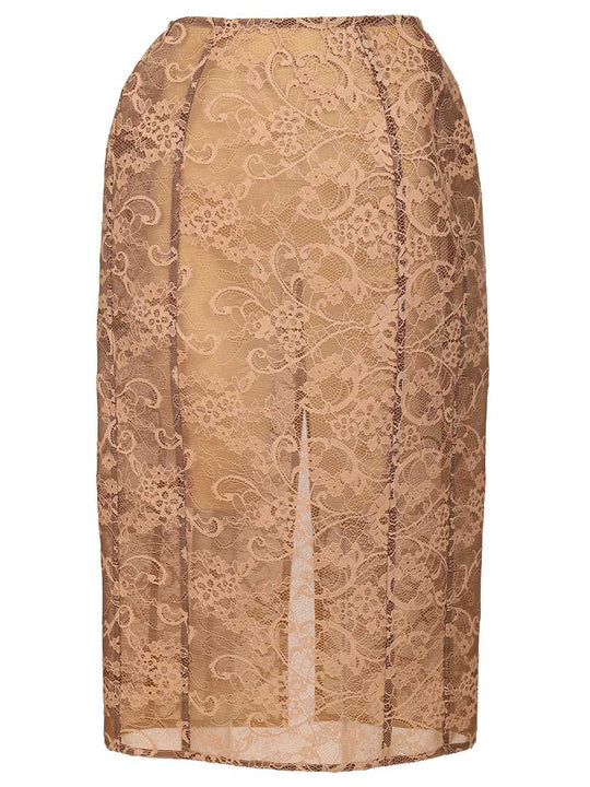 Lace Midi Skirt Skirts Rose