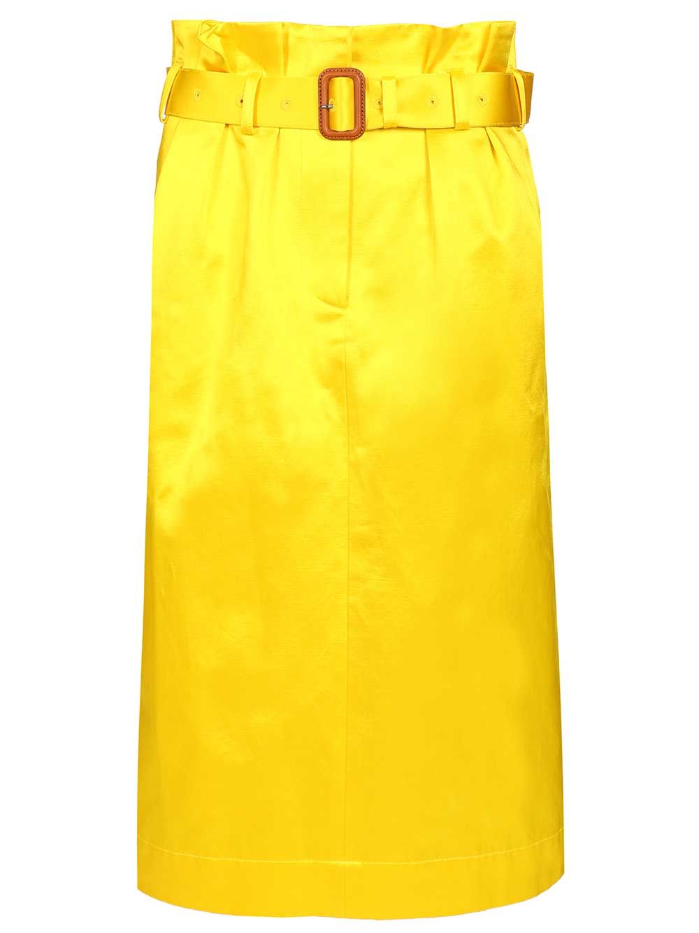 Dries Van Noten Seachy Cotton Satin Skirt Skirts - Yellow | a2195a2ee1e3afea74868ce68e12bb27bc6898f3
