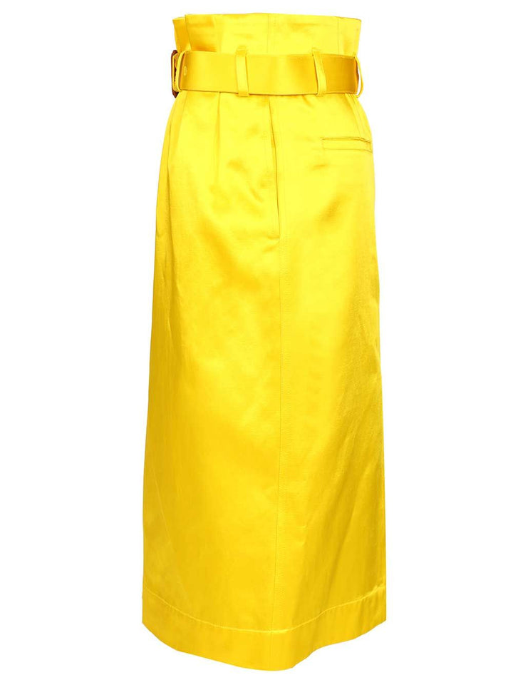 Dries Van Noten Seachy Cotton Satin Skirt Skirts - Yellow | a610b90fb52a7053f164b34cdfcb19defd12d429