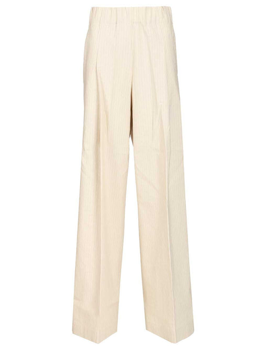 Striped Trousers White
