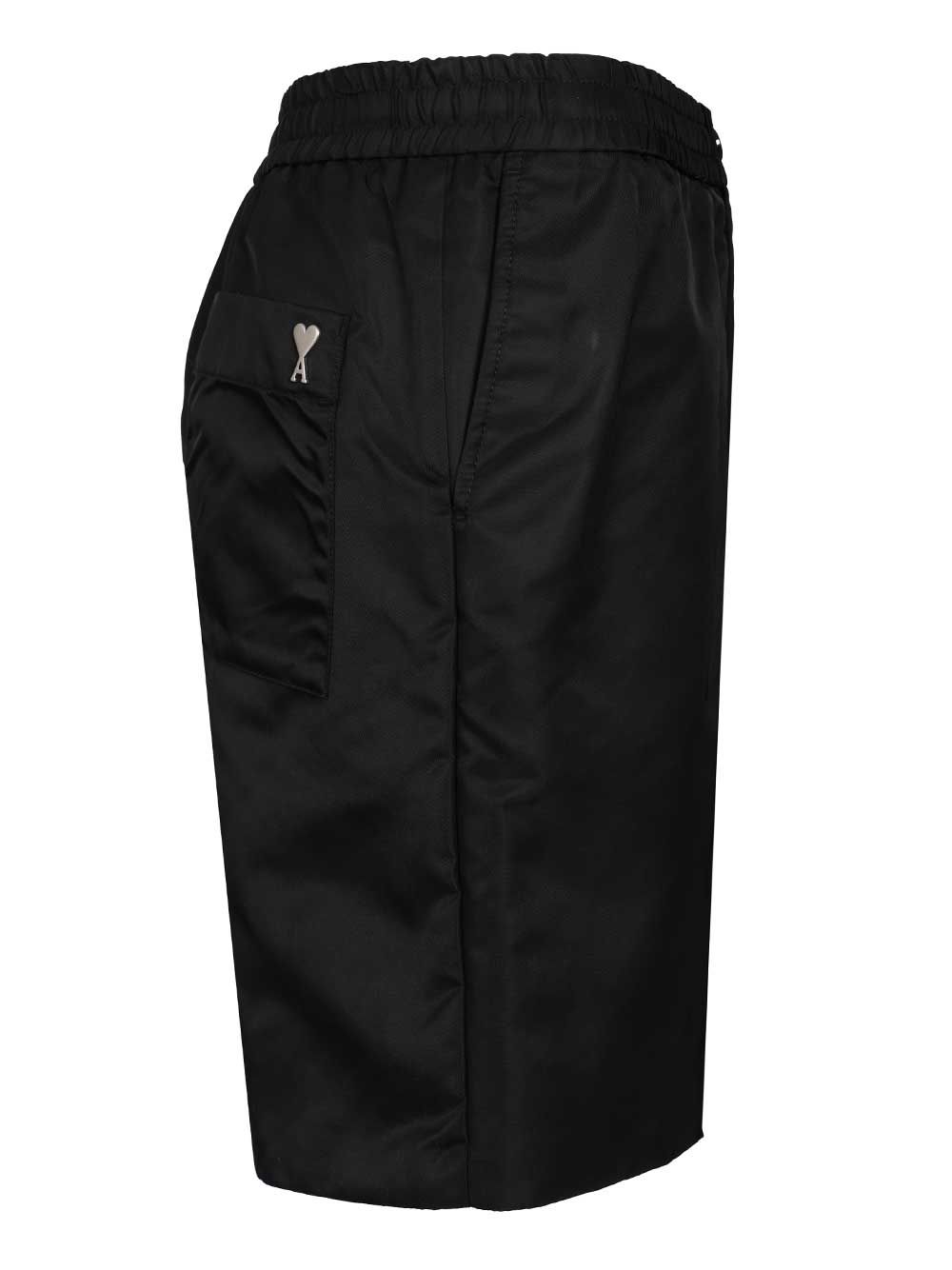 Ami Shorts With Elasticated Waist Trousers - Black | 11a844822034193cd96bbbde5ae704260b5af969