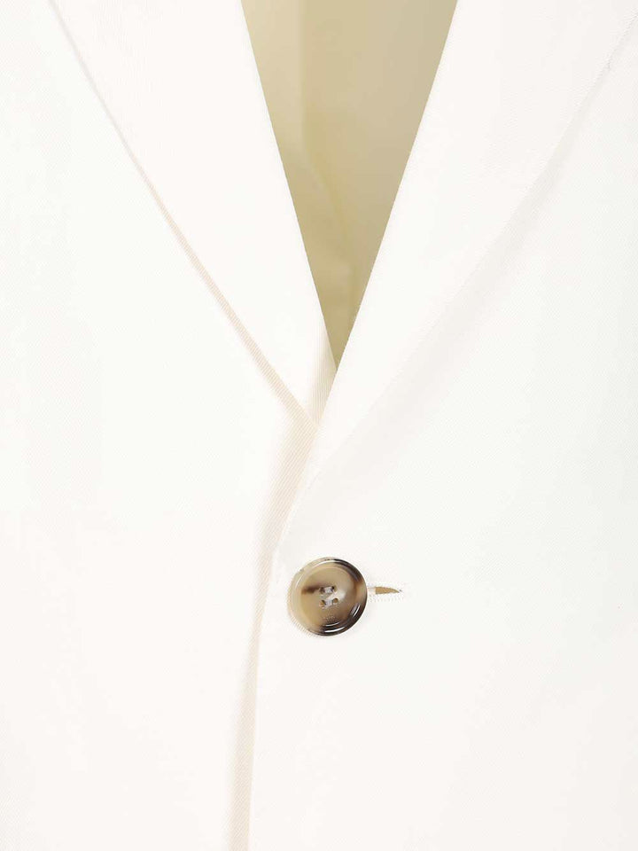 Ami Single-Breasted Jacket Jackets - White | dfc43b91b4ffa13c7748f630272d0bc8928ad52f