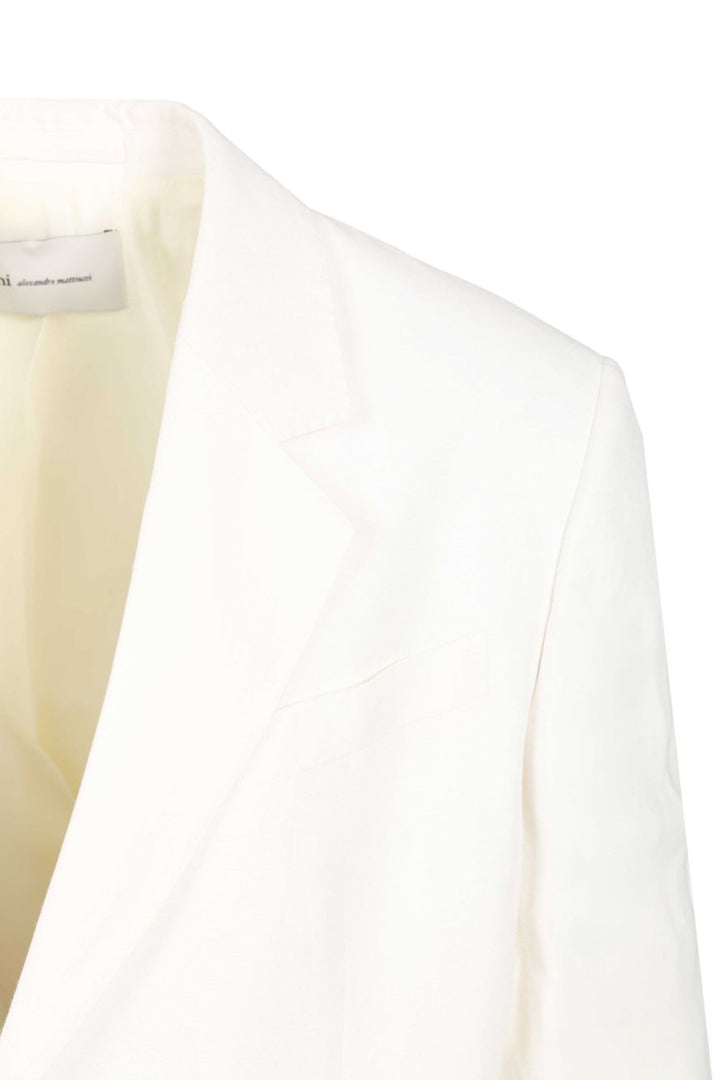 Ami Single-Breasted Jacket Jackets - White | 483dce417103f4f58c9b5d61469bbbcc2983ce4c