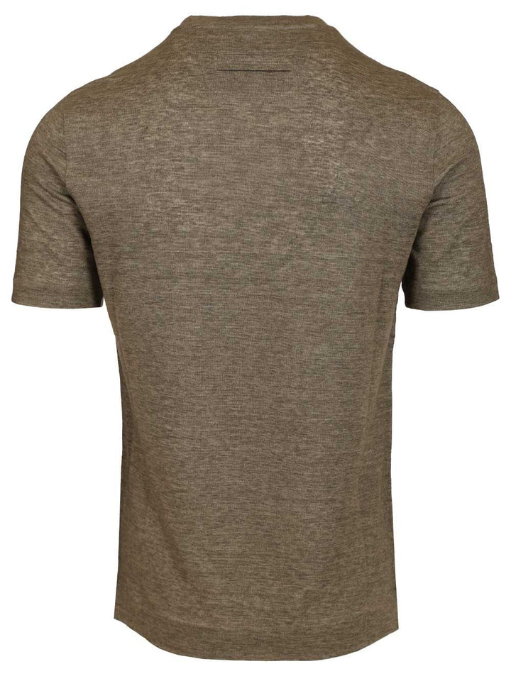 Ermenegildo Zegna Linen . T-Shirt - Green | 22f458be8be6bceba486ec5aee25e4c0dc6a86e6