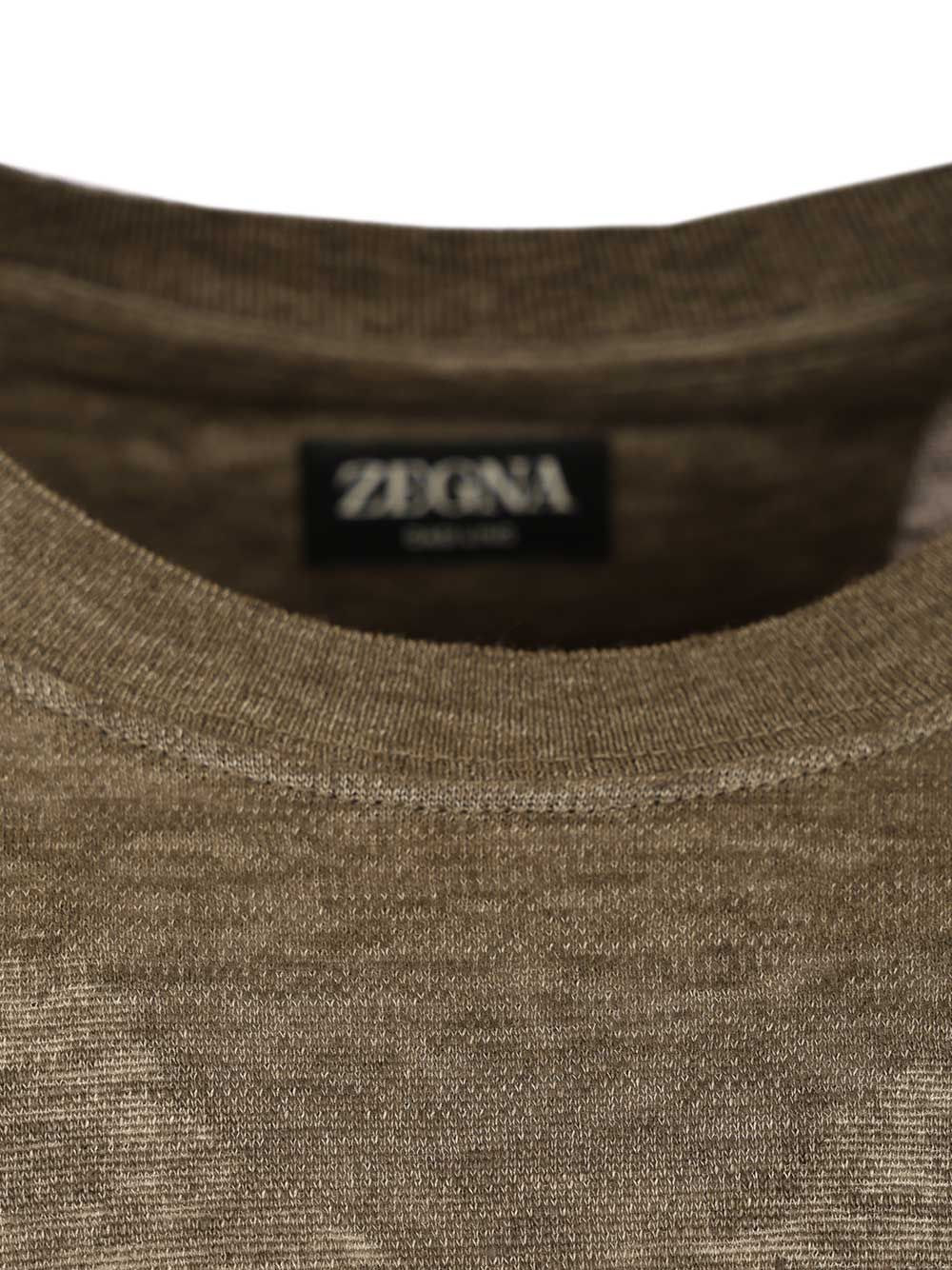Ermenegildo Zegna Linen . T-Shirt - Green | c55ff832e9474e48c920303a07286cf9a42f8265