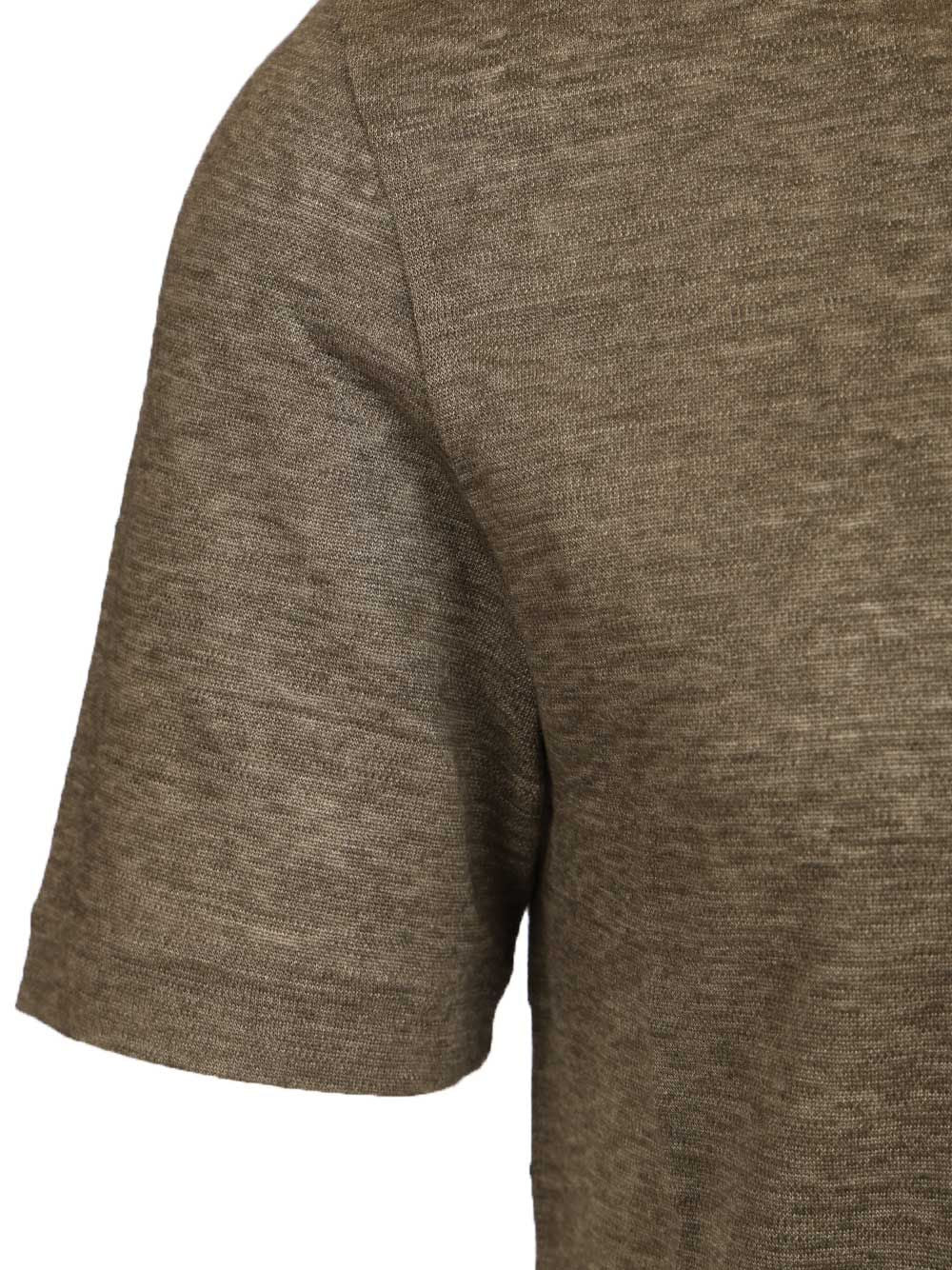 Ermenegildo Zegna Linen . T-Shirt - Green | 7d76b51e27fc4cc75c06df2fcfe3f882063ef358