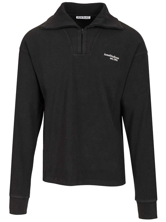 Half-Zip Sweatshirt With Logo Sweatshirts Black