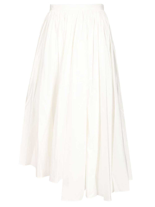 Poplin Midi Skirt. Skirts White