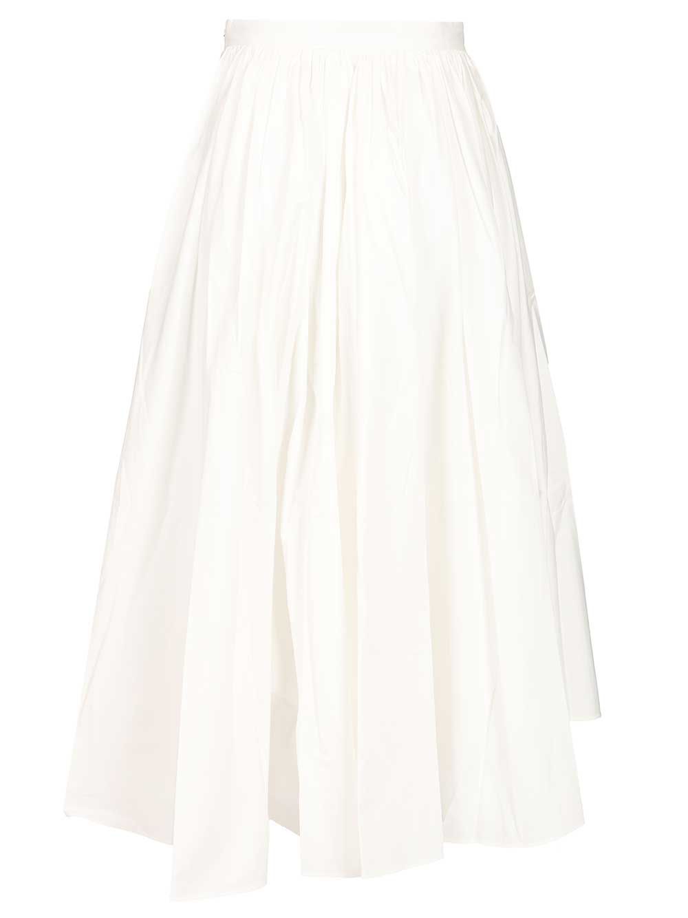 Self-Portrait Poplin Midi Skirt. Skirts - White | 556f80b5cb0d90b6ed28ab83439983c8822e1acc