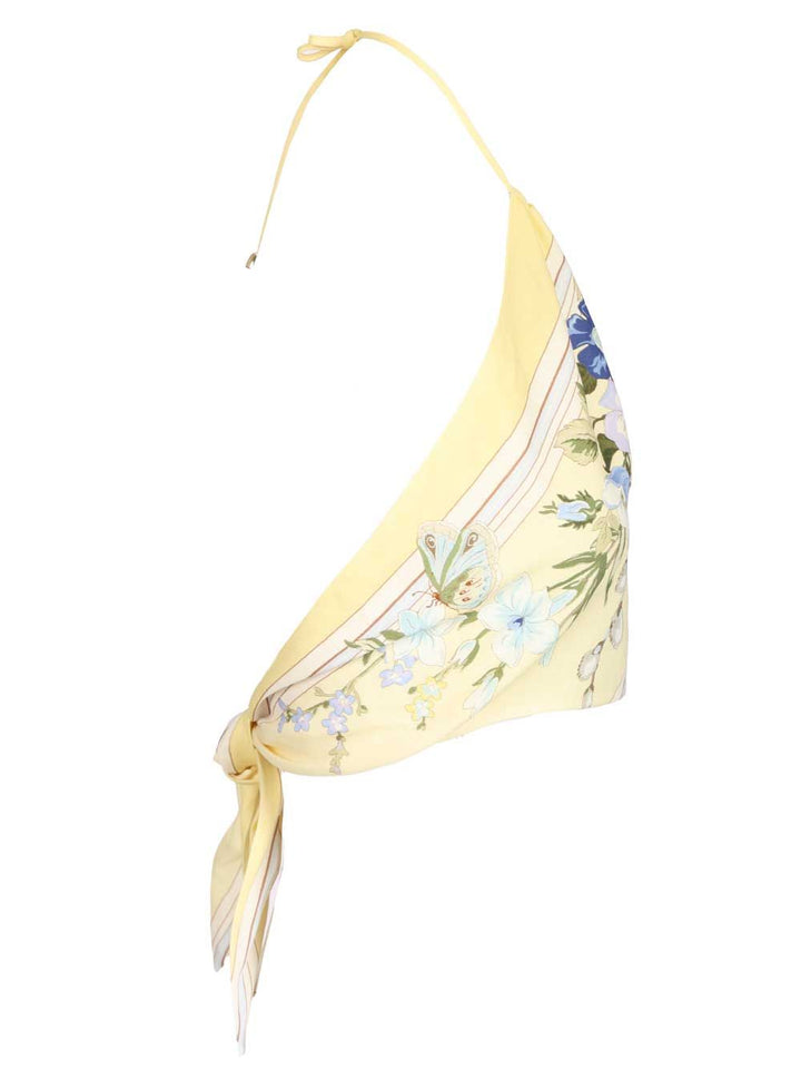 Self-Portrait Linen Top Tops - Yellow | c66fa9a20309ea70a7015490f475289e1461d030
