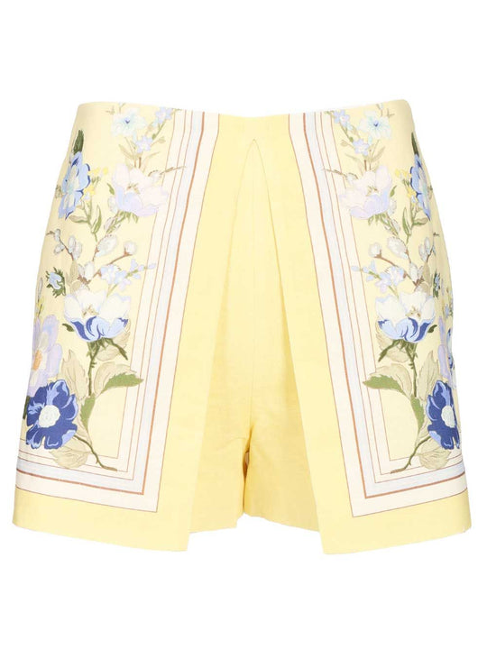 Yellow Linen Shorts Trousers Yellow