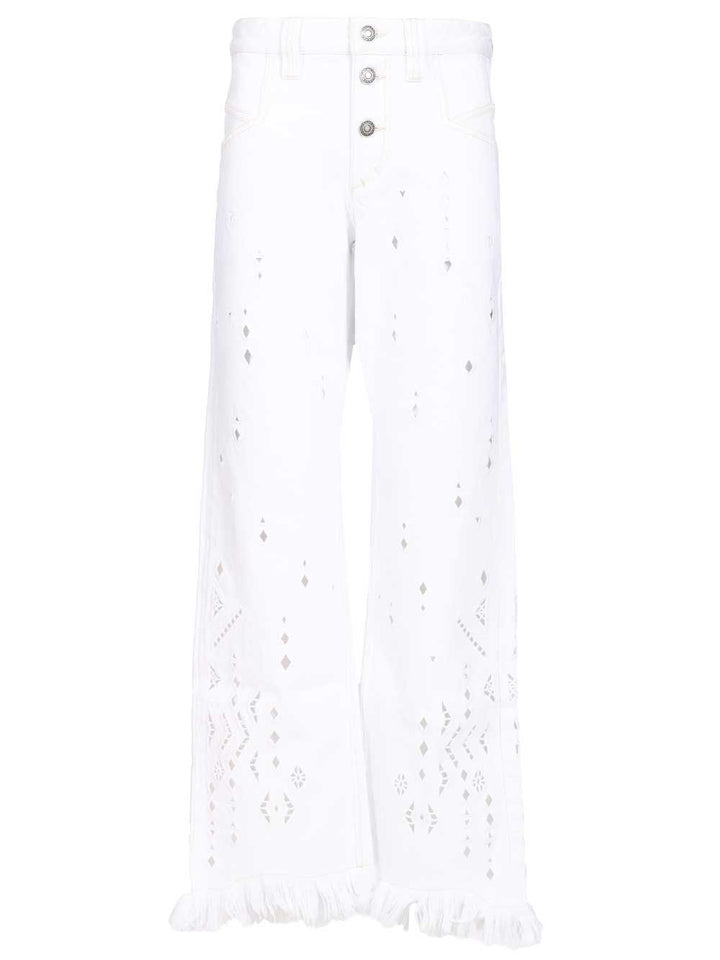 Isabel Marant Amia Trousers - White | 99b8d6dd452508a23a23b1d3329481ef55733344