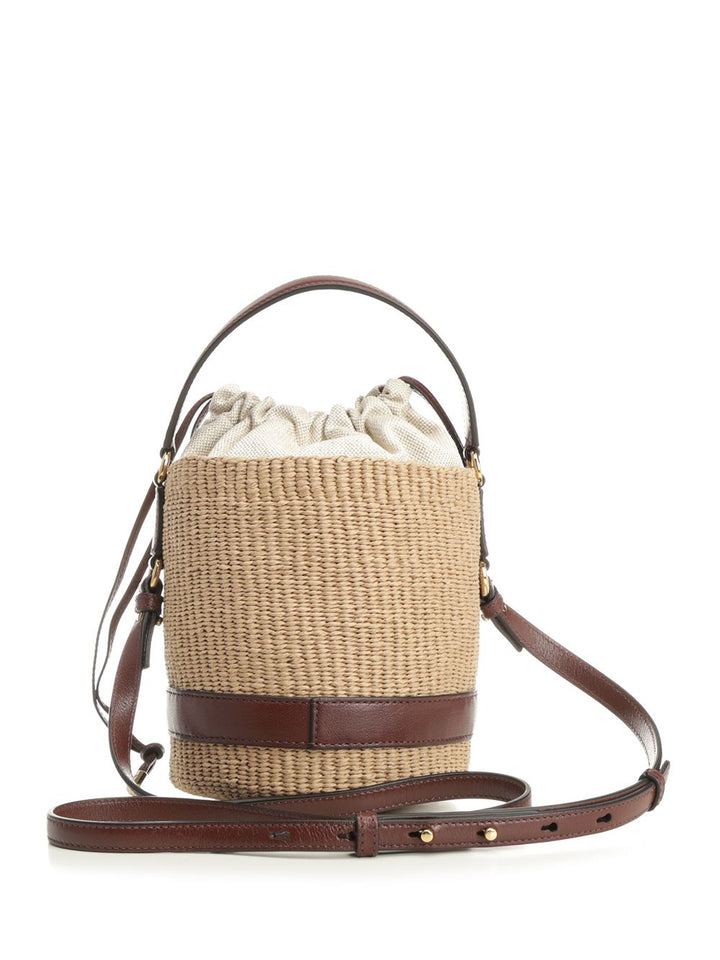 Chloe' Chloé Charms Basket Bag In Natural Fibres Crossbody Bags - Beige | 19dd1757f916668719afa5141f42079a00673de9