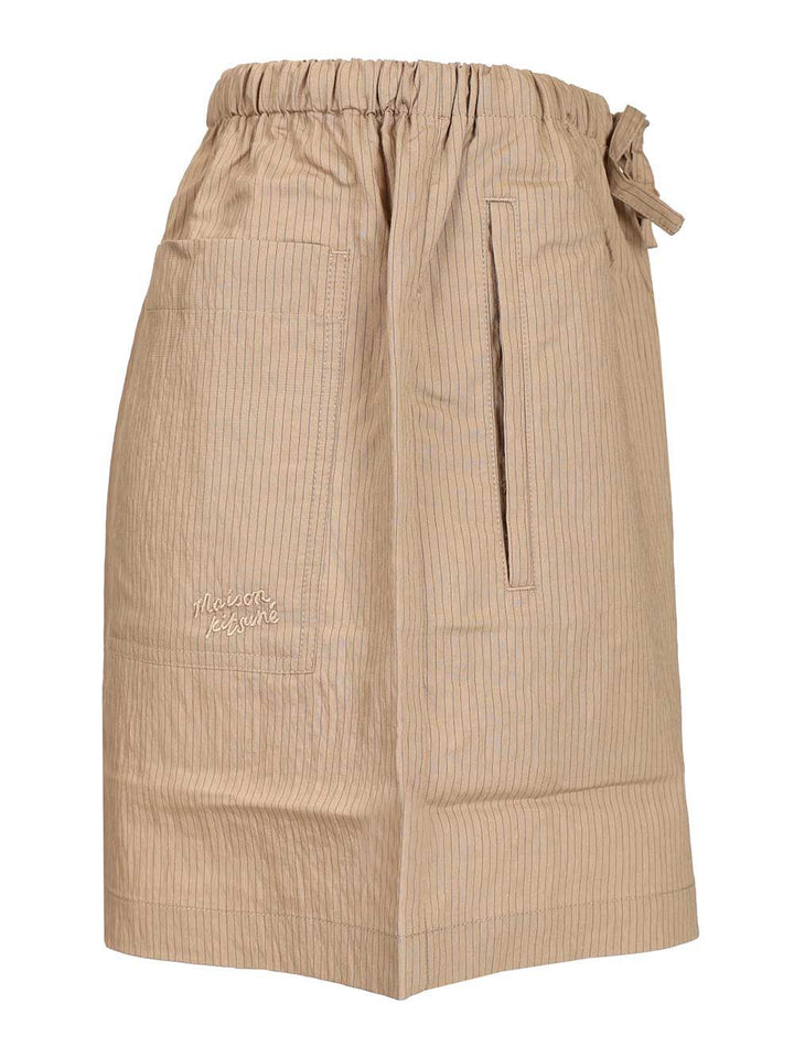 Maison KitsunÉ Pantaloncini A Righe Trousers - Beige | c02277f6706932260ba88f0246d72502ad21629a