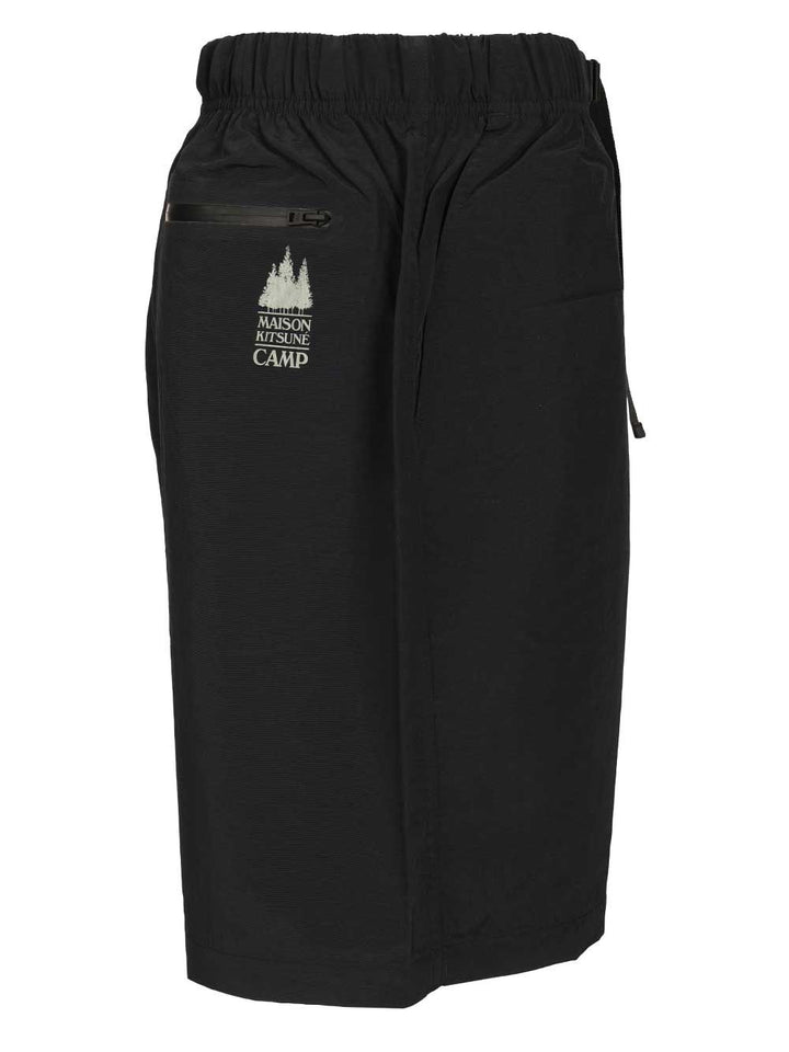 Maison KitsunÉ Technical Shorts Trousers - Black | 7643554e259eef02cb197087bd292eee2076b926
