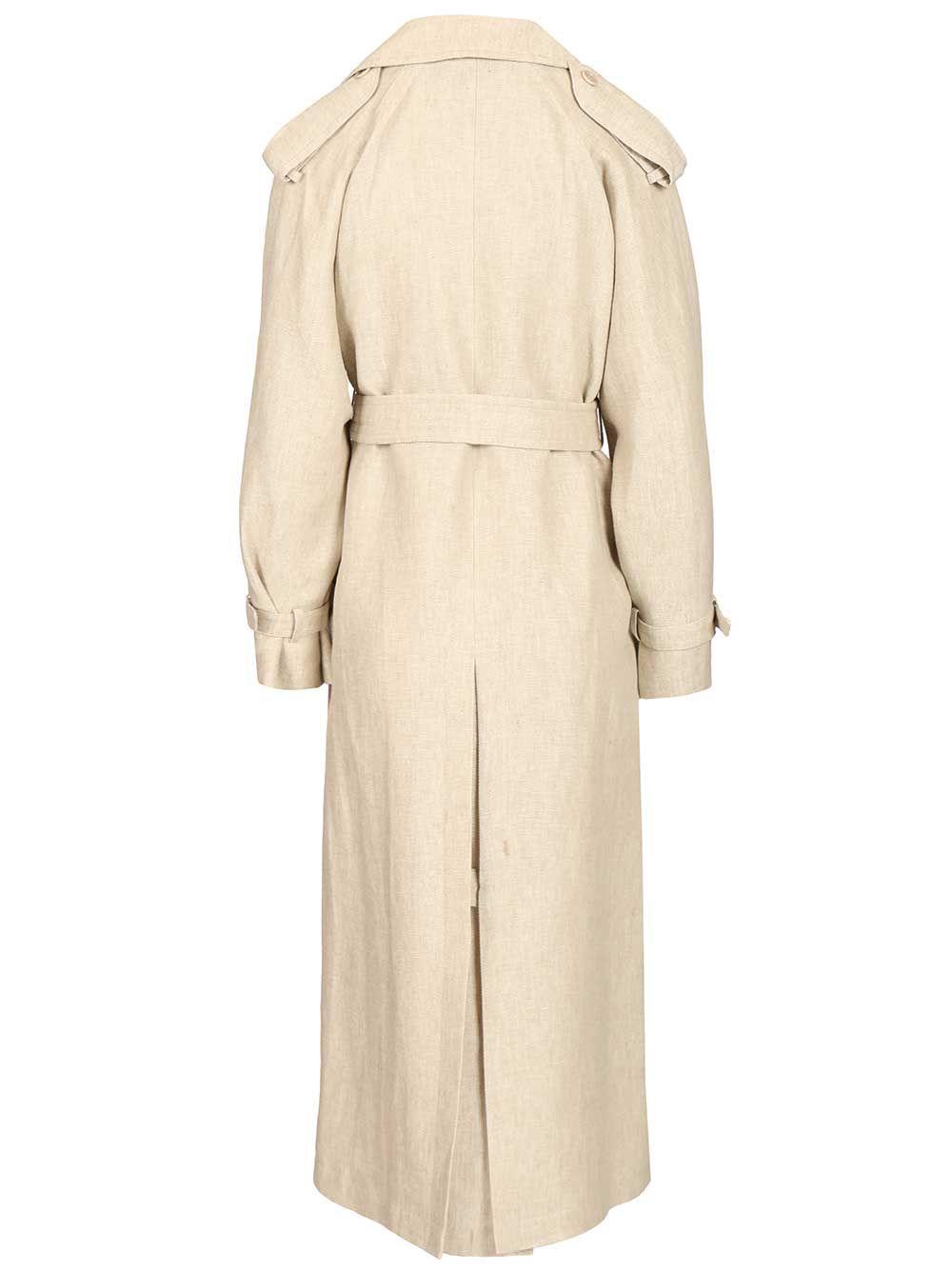 Max Mara Trench Double Breasted Coat Coats - White | d0266f3dfdb2a18256151e6f4a5e5cde3493c02e