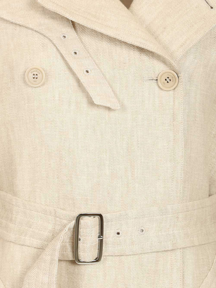 Max Mara Trench Double Breasted Coat Coats - White | 6f4f9c80a48f5009942d2f63640f695711395f46