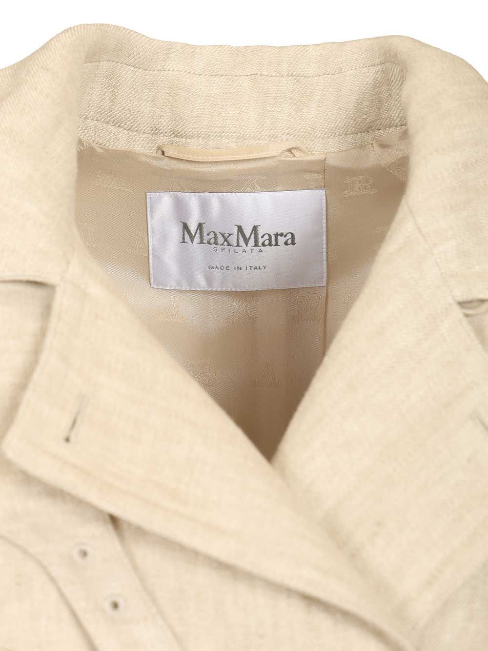 Max Mara Trench Double Breasted Coat Coats - White | 54506e8cb9404dcac7f2f0416514478383f24af0