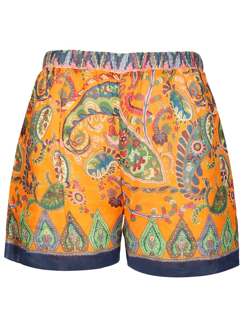 Etro High-Waisted Shorts Trousers - Orange | 744e5598059efb8915e4305fab100708d663fa11