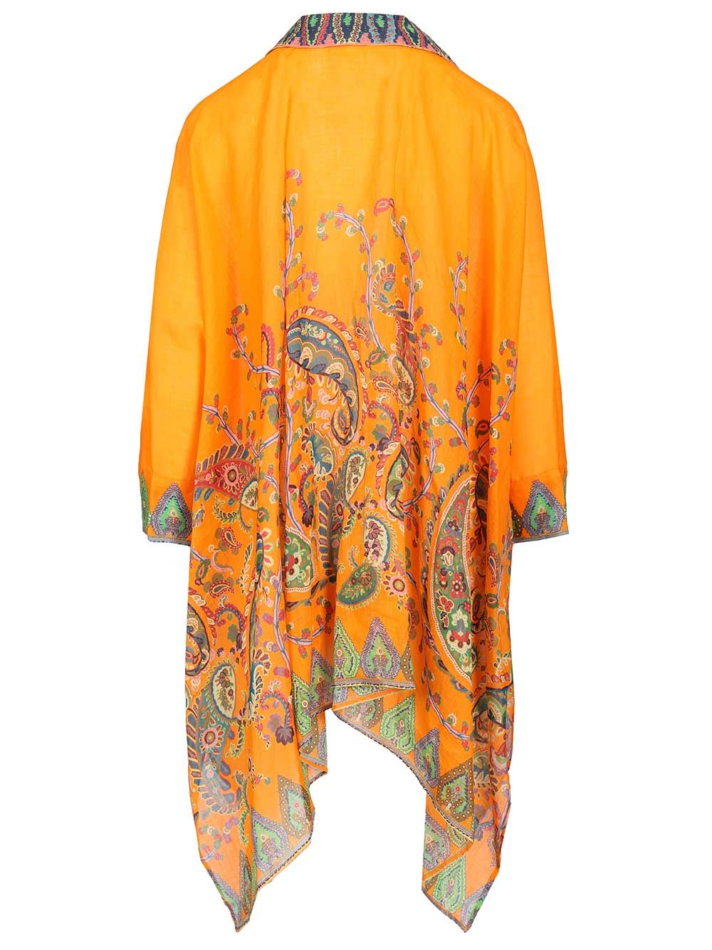 Etro Multicoloured Printed Ramie Blouse Shirts - Orange | 7f1baa21ca32a2d6ad8b099b96194b9648177f63