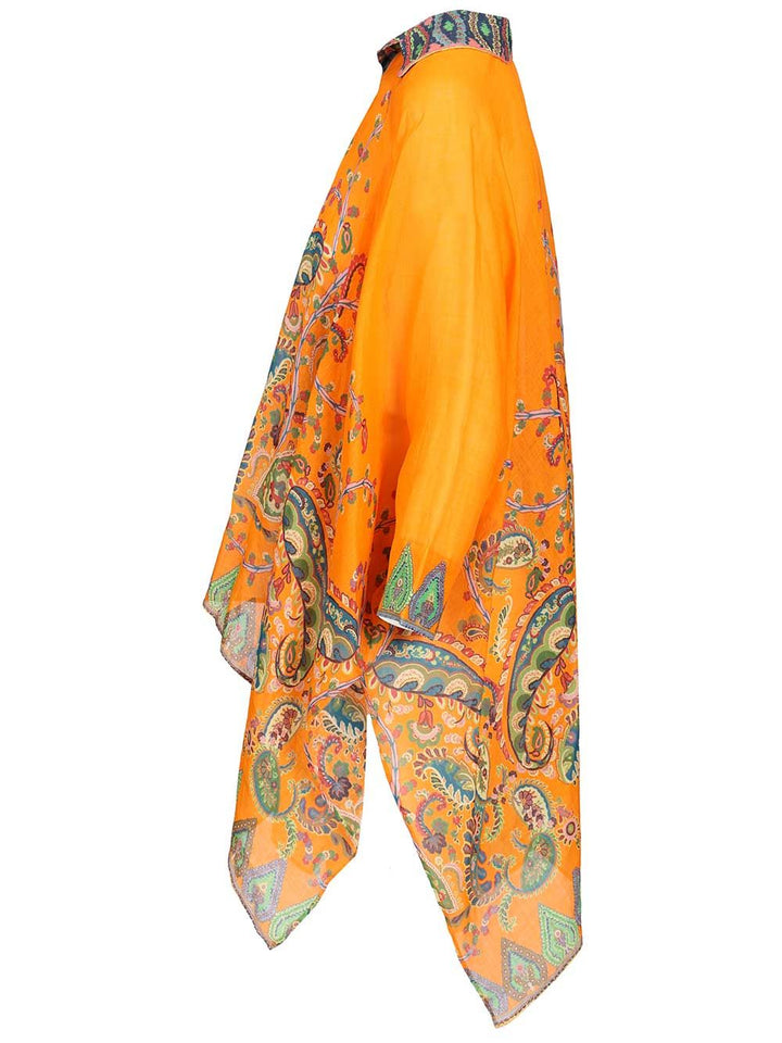 Etro Multicoloured Printed Ramie Blouse Shirts - Orange | d938459b62d51d8beecd18cbeb97556ffda3d0fa