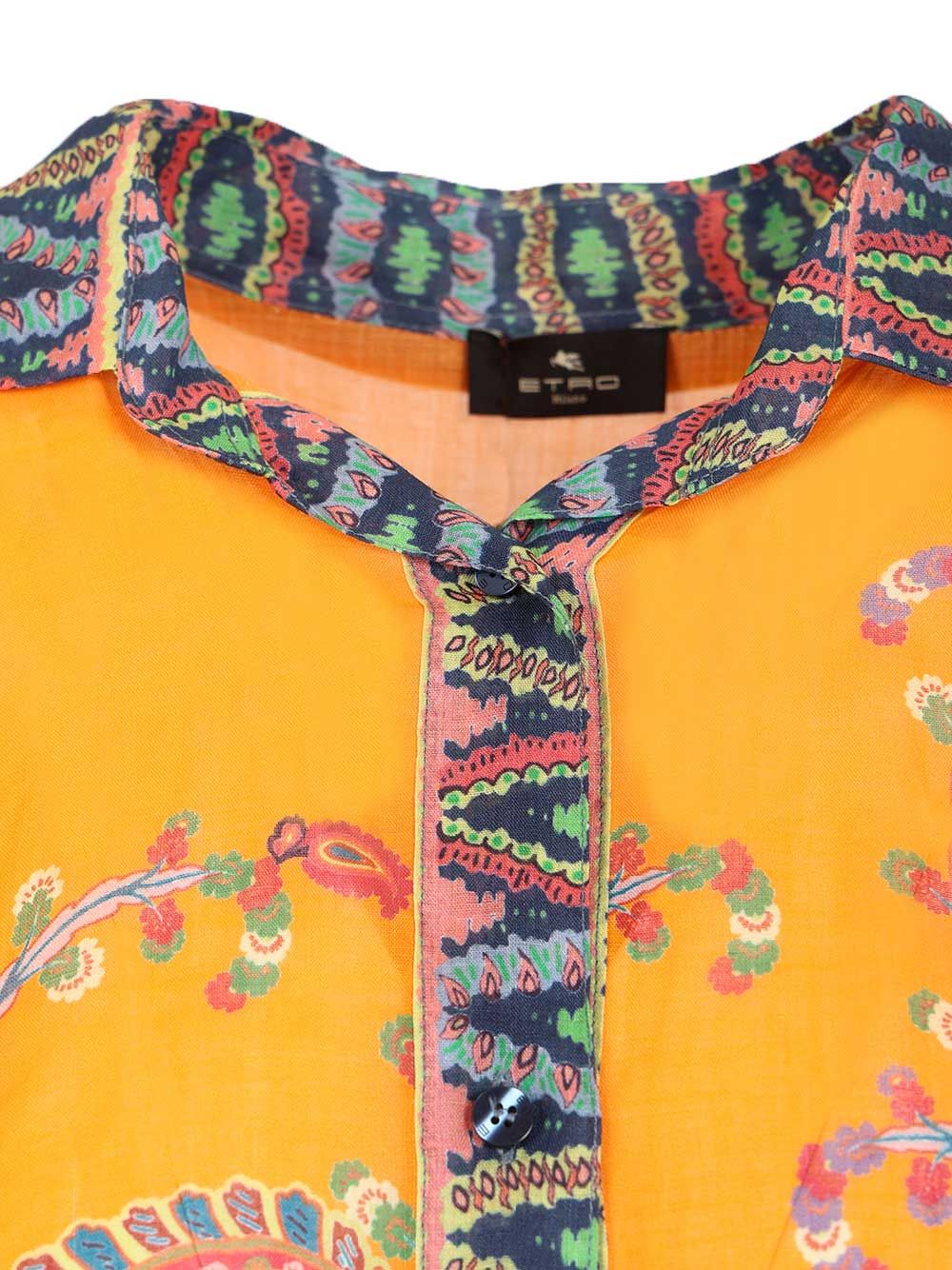 Etro Multicoloured Printed Ramie Blouse Shirts - Orange | 6dc8232f7a4d0bc2a6a8978a847de1c49297e5cc