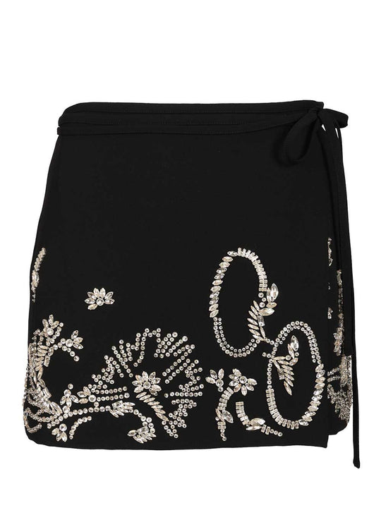 Wrap Miniskirt Skirts Black