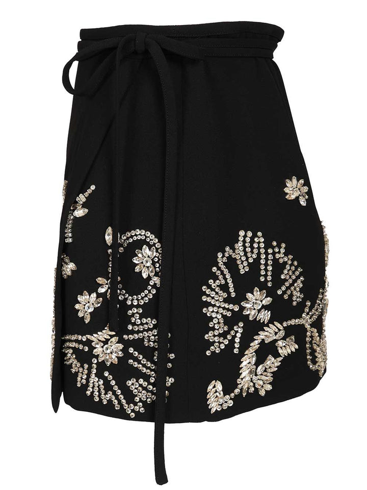 Dries Van Noten Wrap Miniskirt Skirts - Black | 50e16bff6ae358c5d5c4388d26d3878dc4c78870