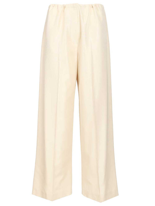 Silk Beta Pants Trousers White