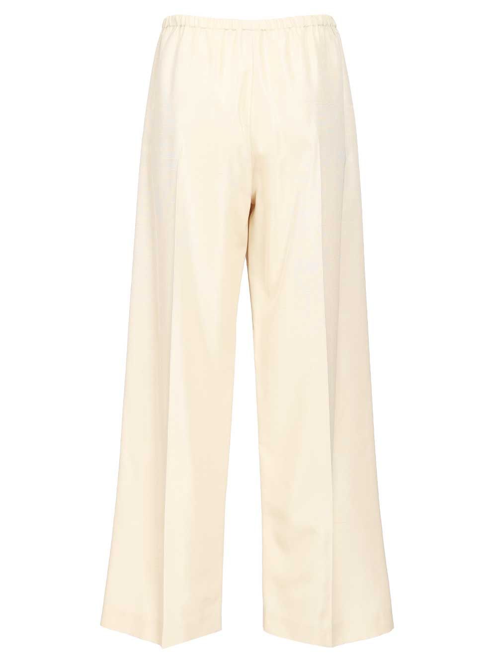 The Row Silk Beta Pants Trousers - White | d90c23be87834e5f0d5389f96d56cb1ae592d443