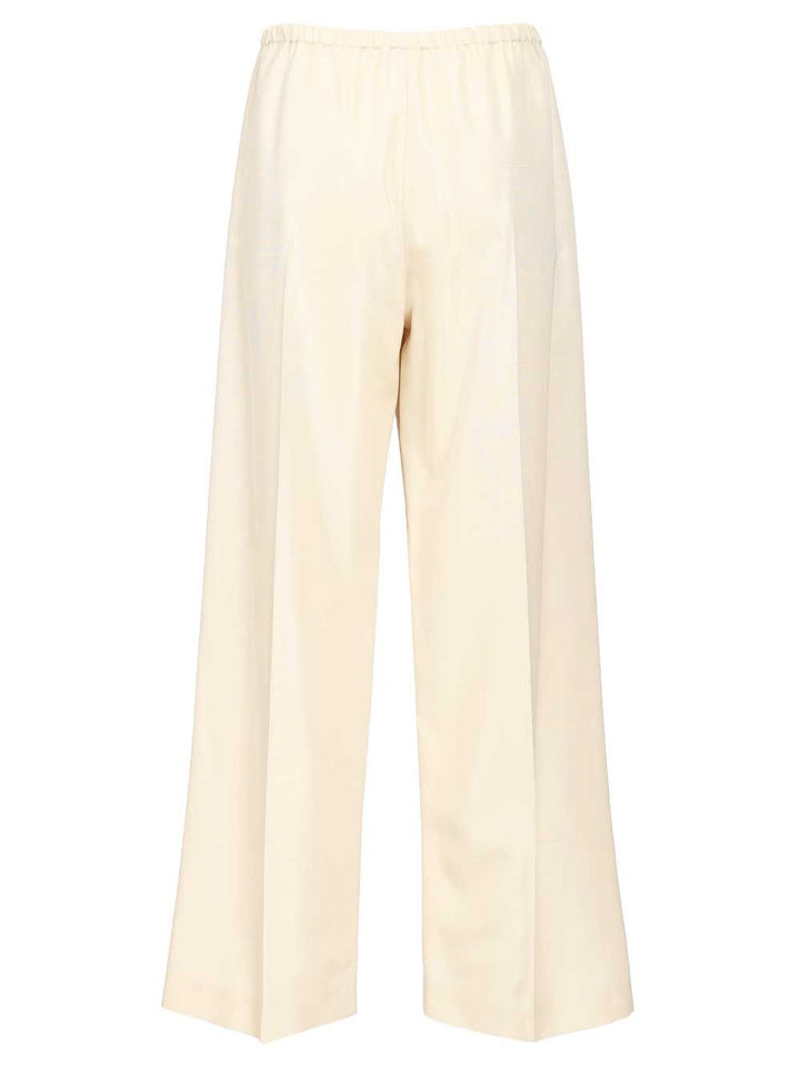 The Row Silk Beta Pants Trousers - White | d90c23be87834e5f0d5389f96d56cb1ae592d443